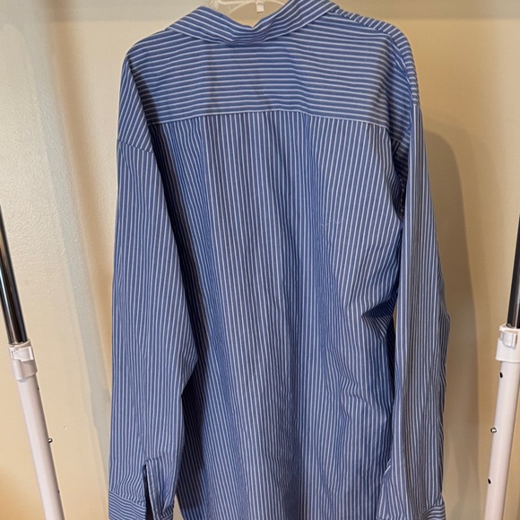 Lot Of 4 Men's Red Kap Heavy Duty Blue Striped Button Down Shirt Workwear - Picture 3 of 3